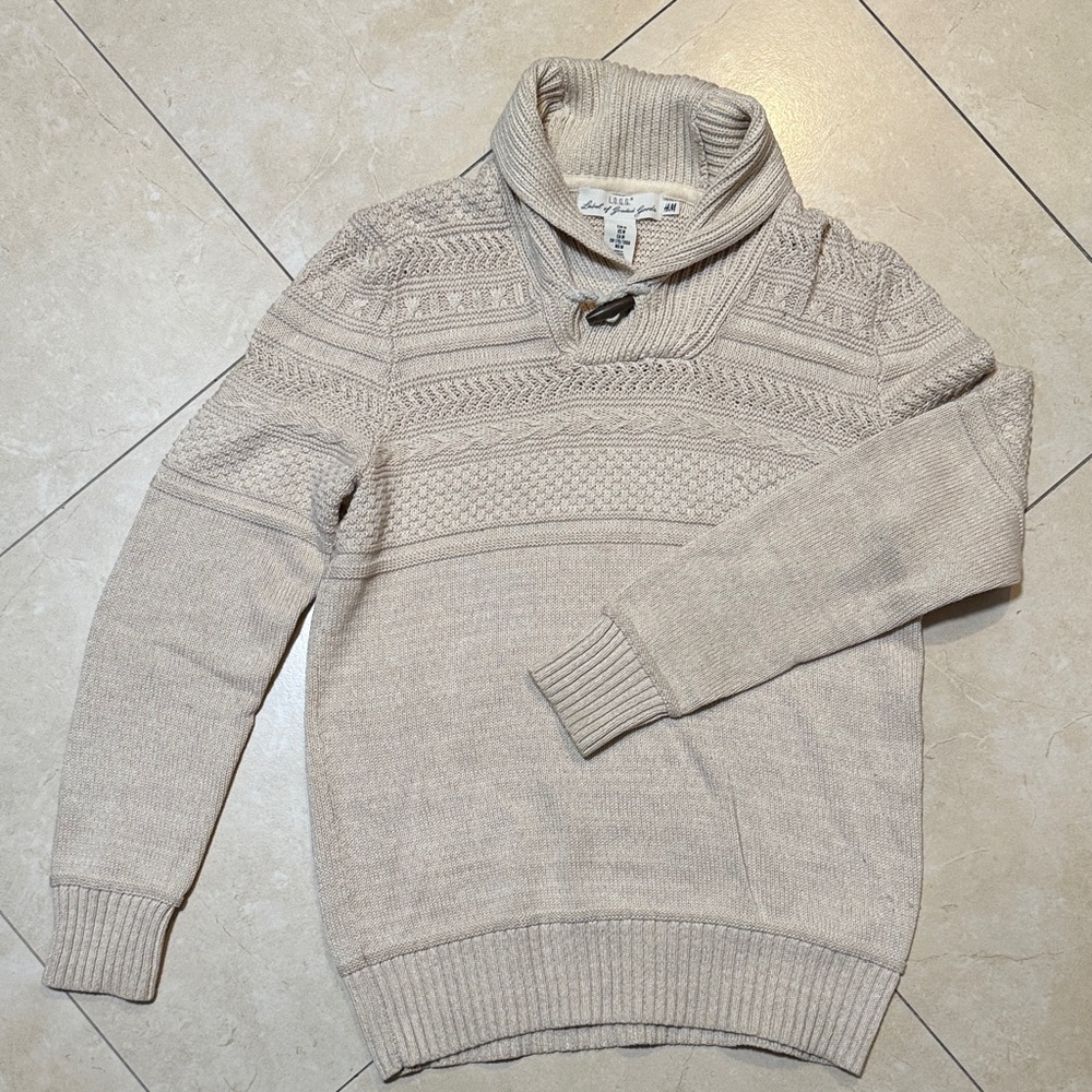 Cream Turtleneck knitted Sweater